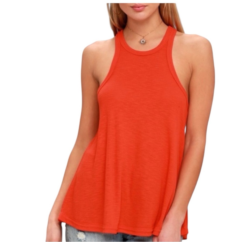 FREE PEOPLE Intimately Loose Fit “Long Beach” Racerback Ribbed Tank Top, size M
